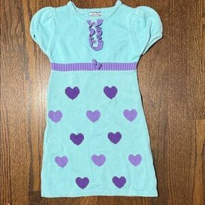 Hartstrings Aqua and Purple Heart Dress
